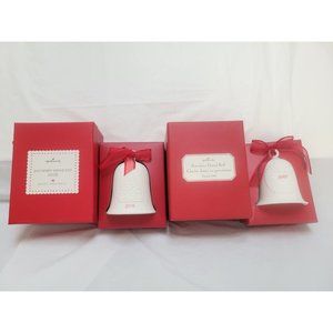Lot 2 NEW Hallmark Porcelain Dated Bells In Original Boxes 2007 & 2008